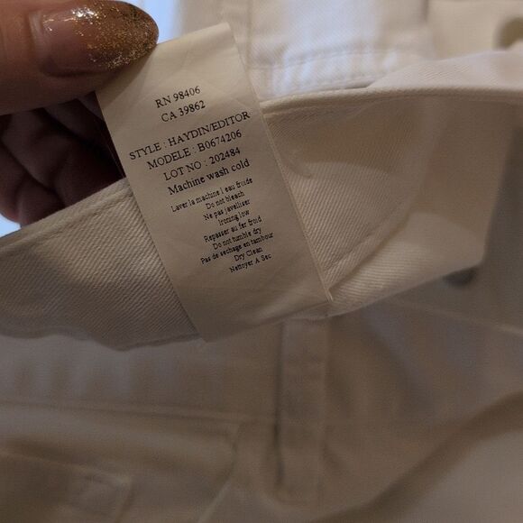 Theory Hayden Editor White Slim Straight Pants Cotton Size 33 - Picture 10 of 12